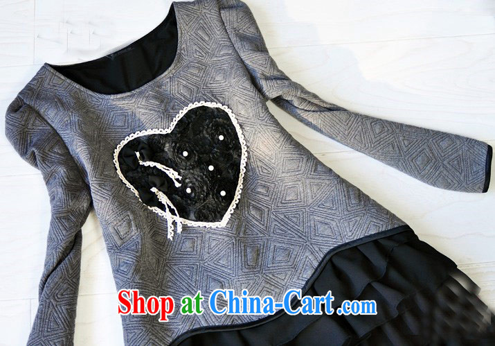 Yan Po Lun 2014 autumn and winter, the larger female thick thick MM the fat and solid dresses female N 5915 dark gray XXXL pictures, price, brand platters! Elections are good character, the national distribution, so why buy now enjoy more preferential! Health
