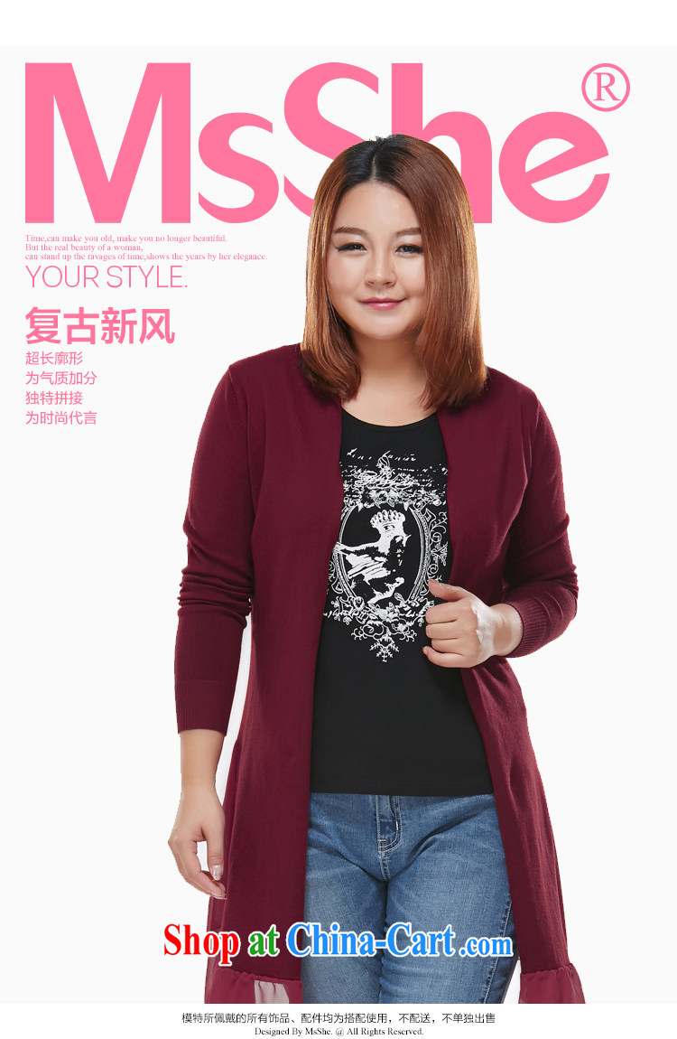 MSSHE XL girls 2014 new Autumn with stylish lounge Korean sweater cardigan jacket, long, 7427 red 3 XL pictures, price, brand platters! Elections are good character, the national distribution, so why buy now enjoy more preferential! Health