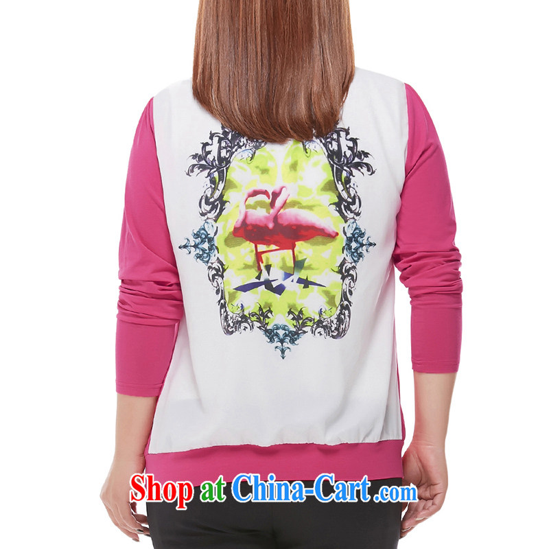 MSSHE XL ladies' 2015 spring, generation, stamp duty cotton T-shirt ladies stitching long-sleeved V for the T-shirt jacket pre-sales of 7461 red 3XL - pre-sale on 6.20 to Susan Sarandon's poem, Yee (MSSHE), shopping on the Internet
