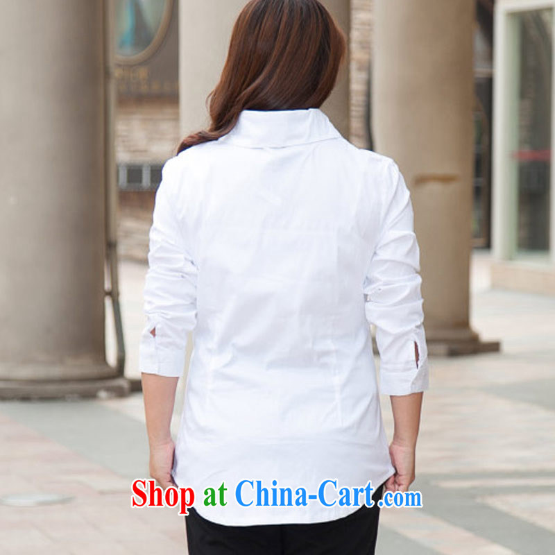 Hi Margaret slavery summer new, larger female long-sleeved career shirt and stylish white-collar OL commuter style beauty clothing shirt A 4889 White (long-sleeved) code XL 150 jack, hi Maria slavery, and shopping on the Internet
