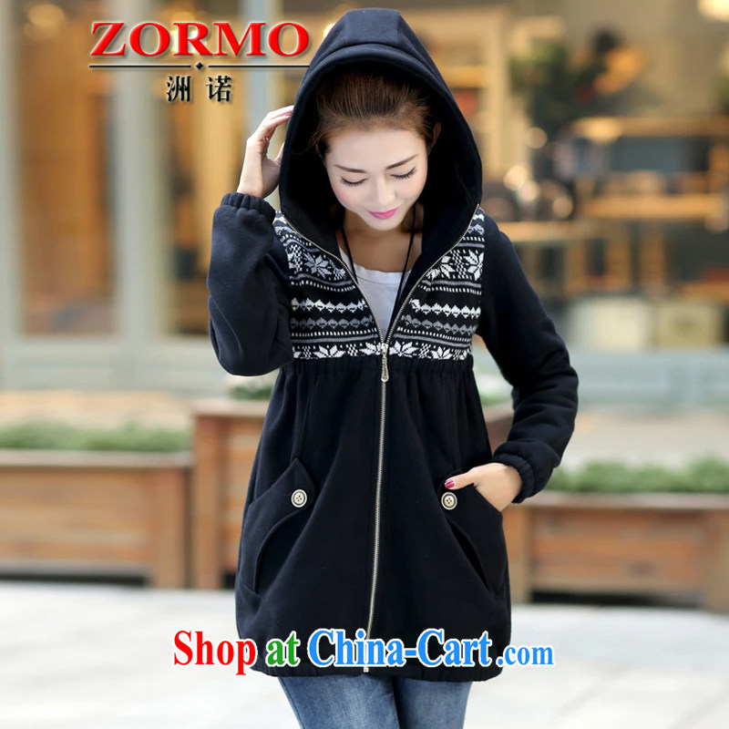 ZORMO Korean women mm thick the lint-free cloth thick larger women's coats snowflake pattern sport and leisure cap female T-shirt black 6 XL 195 - 215 jack, ZORMO, shopping on the Internet