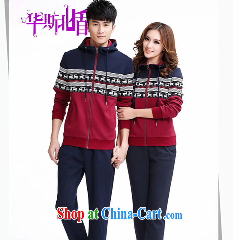Autumn Korean fashion lovers with sweater cardigan reindeer stamp cap sport and leisure package red XXXL