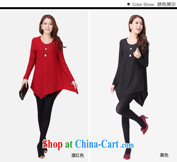 Cloud-XL women autumn 2014 the new Korean solid shirt thick MM relaxed, long, long-sleeved shirt T female wine red 3XL pictures, price, brand platters! Elections are good character, the national distribution, so why buy now enjoy more preferential! Health