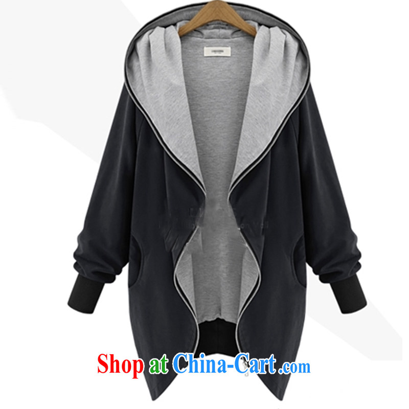 The Korea House, 2014 the Code women fall on the Fertilizer increased graphics thin cap zipper cardigan jacket FC CD 3087 60 _214 black XXXL