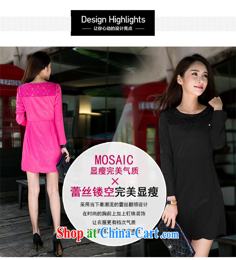 The honey and diverse thick mm maximum code female autumn and winter new Korean OL graphics thin Openwork lace long-sleeved dresses women of 9031 red XXXXL pictures, price, brand platters! Elections are good character, the national distribution, so why buy now enjoy more preferential! Health