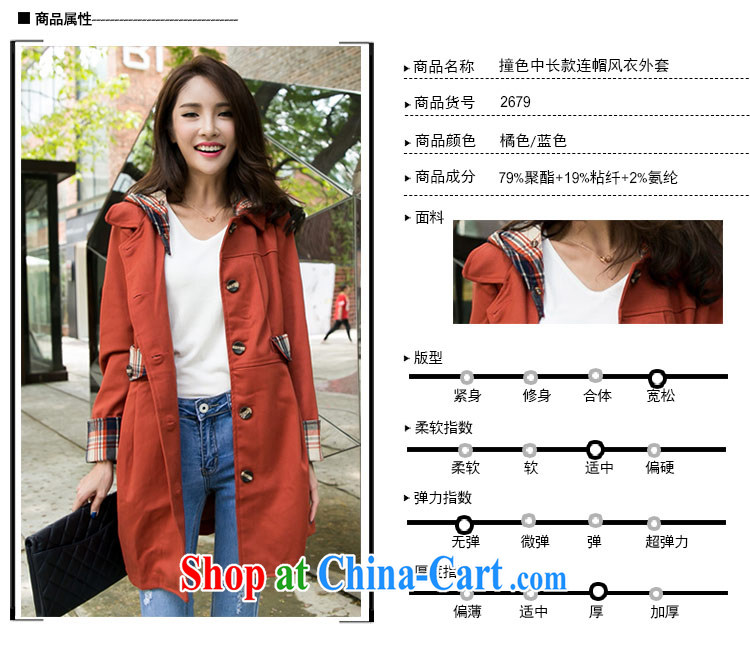 The honey and diverse large, female winter clothing thick mm Korean long-sleeved plaid stitching thick long wind jacket women 2679 blue L pictures, price, brand platters! Elections are good character, the national distribution, so why buy now enjoy more preferential! Health