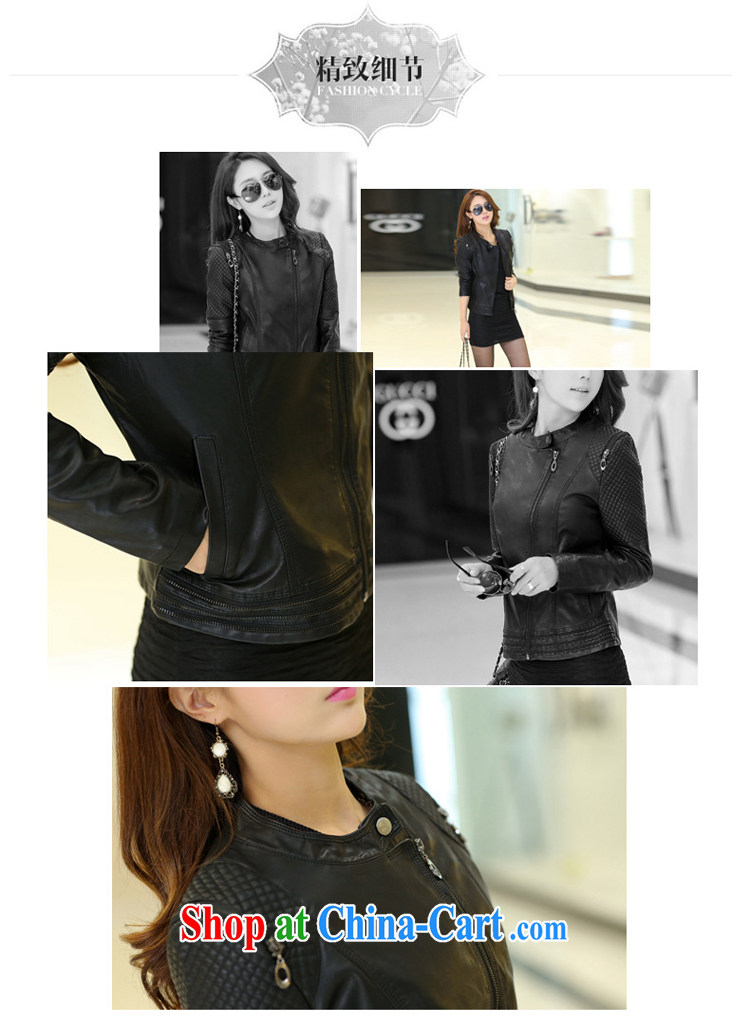 Szili Clinton's large, women fall 2014 with thick mm new Pu leather jacket short jacket, and indeed beauty and stylish. Motorcycle leather jacket black XXL pictures, price, brand platters! Elections are good character, the national distribution, so why buy now enjoy more preferential! Health