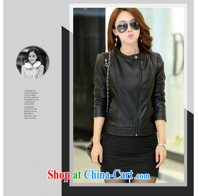 Szili Clinton's large, women fall 2014 with thick mm new Pu leather jacket short jacket, and indeed beauty and stylish. Motorcycle leather jacket black XXL pictures, price, brand platters! Elections are good character, the national distribution, so why buy now enjoy more preferential! Health