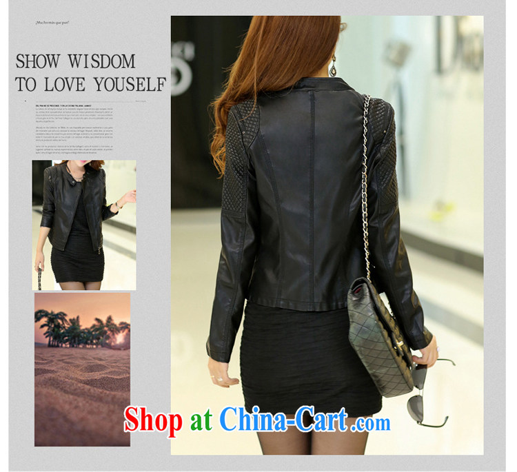 Szili Clinton's large, women fall 2014 with thick mm new Pu leather jacket short jacket, and indeed beauty and stylish. Motorcycle leather jacket black XXL pictures, price, brand platters! Elections are good character, the national distribution, so why buy now enjoy more preferential! Health