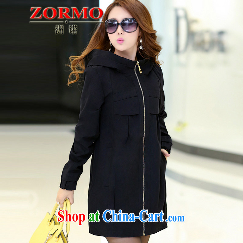 ZORMO Korean girl with autumn and winter, mm thick and fat increased in number, length, Windbreaker black 4XL 160 - 175 jack, ZORMO, shopping on the Internet