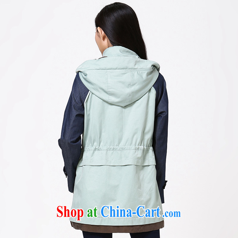 Water by early autumn 2014 new emphasis on mm long-sleeved jacket Korean version of the greater, female, long windbreaker S QH 14 3497 Diane Tsing XXL, water itself (SHUIMIAO), shopping on the Internet