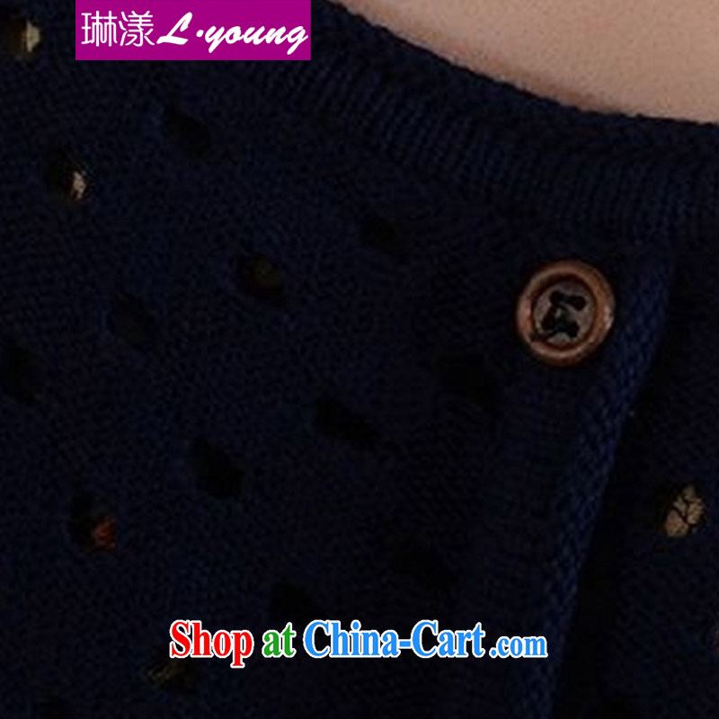 Catherine's chestnut 2014 dress fall/winter new thick MM larger sweater cotton Ma two-piece knitted sweater dress blue XL, Lin Seminyak (L, young), online shopping