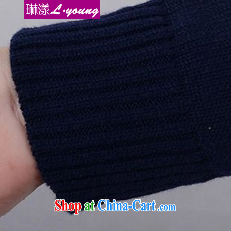 Catherine's chestnut 2014 dress fall/winter new thick MM larger sweater cotton Ma two-piece knitted sweater dress blue XL, Lin Seminyak (L, young), online shopping