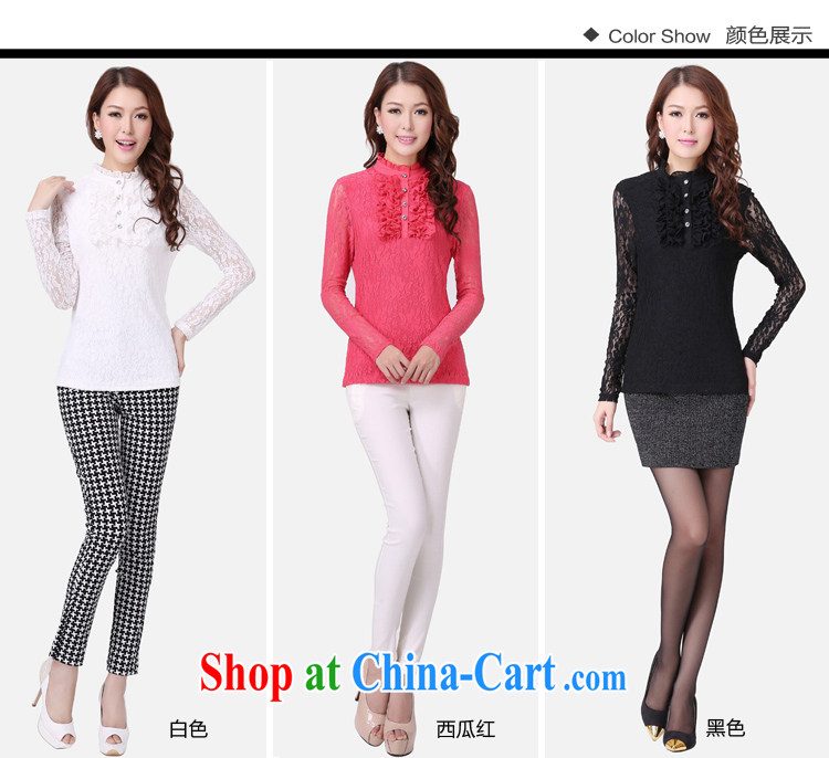 Cloud-XL Women fall 2014 with long-sleeved T-shirt thick MM beauty lace solid T-shirt white 2XL pictures, price, brand platters! Elections are good character, the national distribution, so why buy now enjoy more preferential! Health