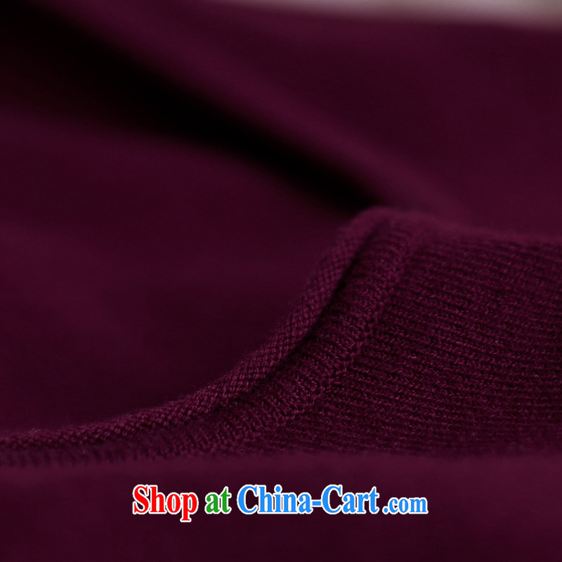 Korean version thicken the code female round-collar short, cultivating sweater solid shirt low for thick solid sweater-coat wine red XL Zhe, find, and shopping on the Internet