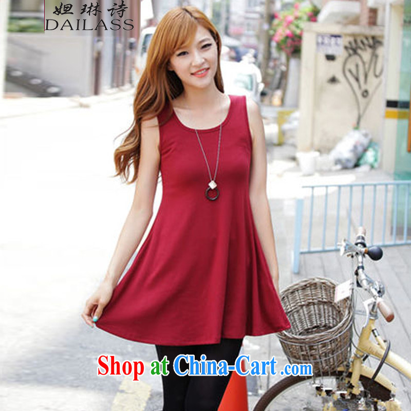 Hoda Badran Catherine's poetry (DAILASS) Spring 2015 new Korean version the code female loose video thin long-sleeved shirt solid T pension QY 828 wine red + Black L Hoda Badran, Lin poetry (DAILASS), online shopping