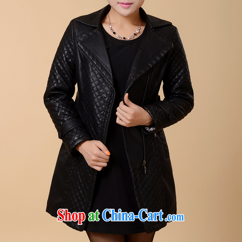 The line to take the fine pressure large quilted coat, thick warm the code jacket Korean version of the greater Code women 4693 - 6 black 4 XL, sea routes, and, on-line shopping