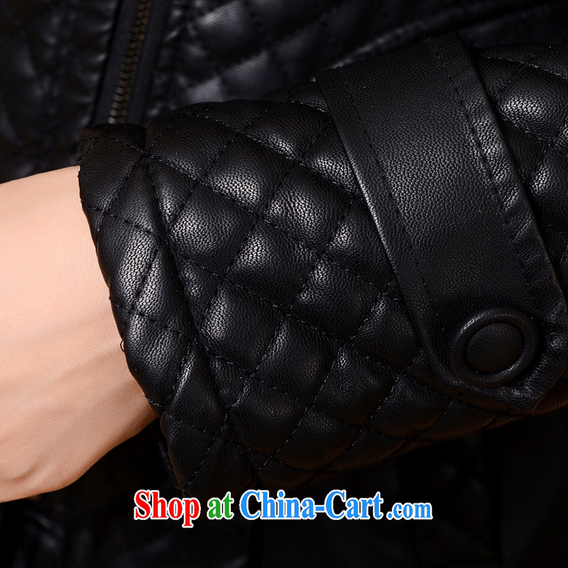 The line to take the fine pressure large quilted coat, thick warm the code jacket Korean version of the greater Code women 4693 - 6 black 4 XL, sea routes, and, on-line shopping