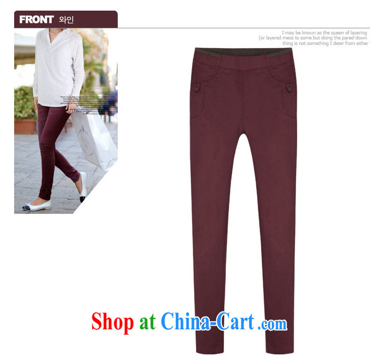 The Qi Qi (SIQIQI) Spring 2015 new Europe mm thick larger female decoration, and indeed increase pencil trousers XXK 1011 wine red XXXXXL pictures, price, brand platters! Elections are good character, the national distribution, so why buy now enjoy more preferential! Health
