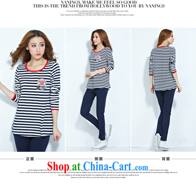 The Taj Mahal, flower 2015 new spring stripes T pension large code female thick MM stylish casual relaxed two-part kit WM 7128 royal blue 4 XL pictures, price, brand platters! Elections are good character, the national distribution, so why buy now enjoy more preferential! Health