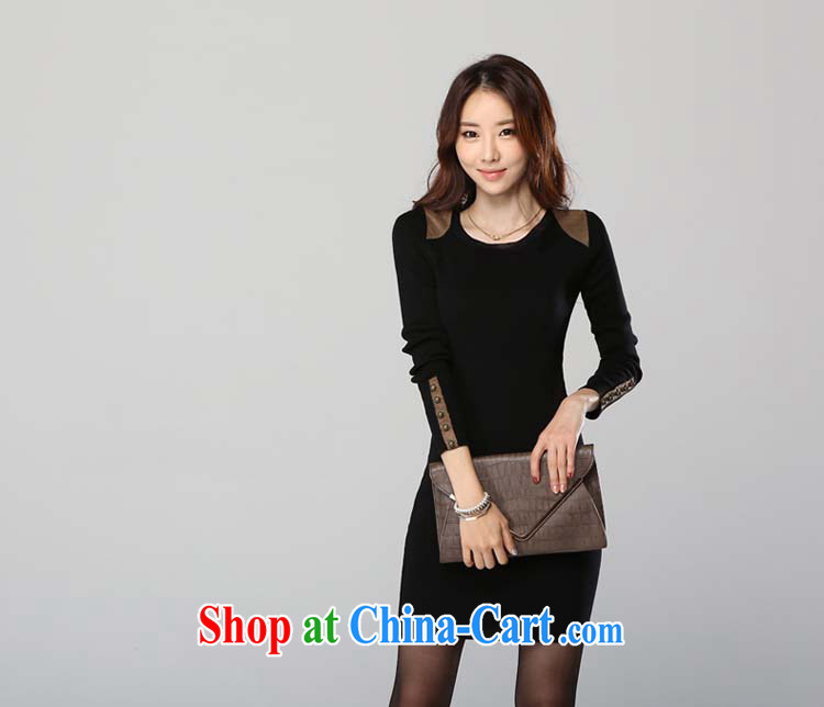 The ethnic cleansing, 2014 autumn and winter new Korean trendy, female long-sleeved solid dresses OL temperament beauty package and 011 black XXXL pictures, price, brand platters! Elections are good character, the national distribution, so why buy now enjoy more preferential! Health