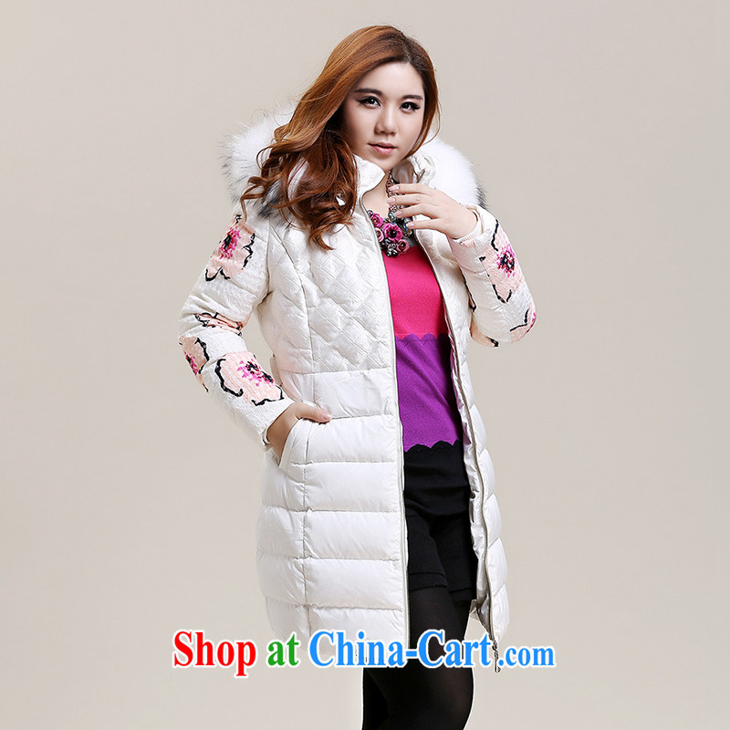 Slim Li-su autumn 2014 new stylish sweet graphics thin duvet jacket, removable cap head gift belts), Q 6000 m White XXL, slim Li-su, and Internet shopping