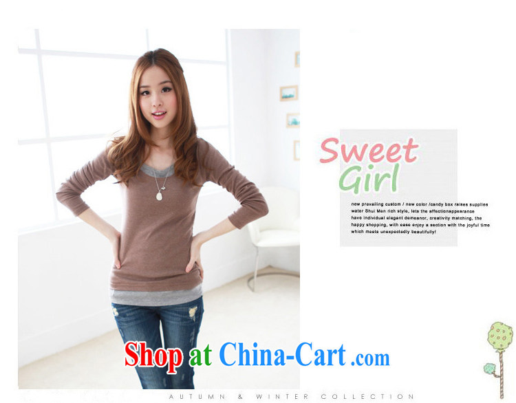 Surplus can be, and indeed increase, Autumn false Two-piece long-sleeved T-shirt graphics thin T-shirt thick mm solid beauty T-shirt female T and color other size, please contact Customer Service pictures, price, brand platters! Elections are good character, the national distribution, so why buy now enjoy more preferential! Health