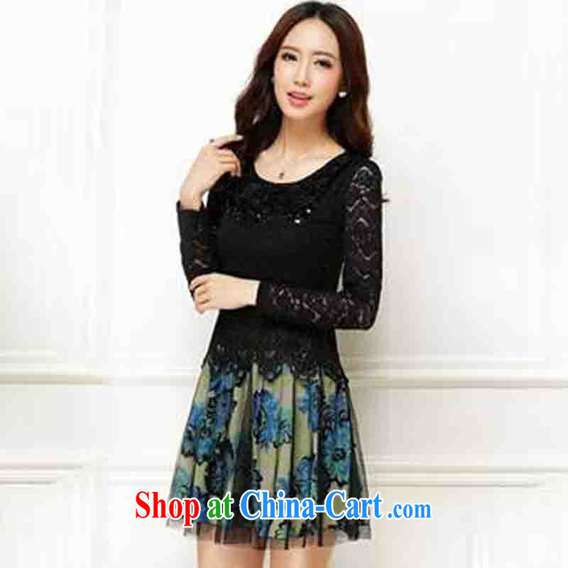Vincent van Gogh 倲 autumn 2014 the Korean female middle-aged style upscale lace larger dresses X 816 photo color XL, Van Gogh 倲 (FanDong), and shopping on the Internet