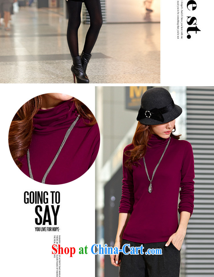 Jung-eun-winter clothes new, larger female high-collar solid shirt girls XL knitted T-shirt warm 100 solid ground T-shirt Y 1137 wine red 5 XL pictures, price, brand platters! Elections are good character, the national distribution, so why buy now enjoy more preferential! Health