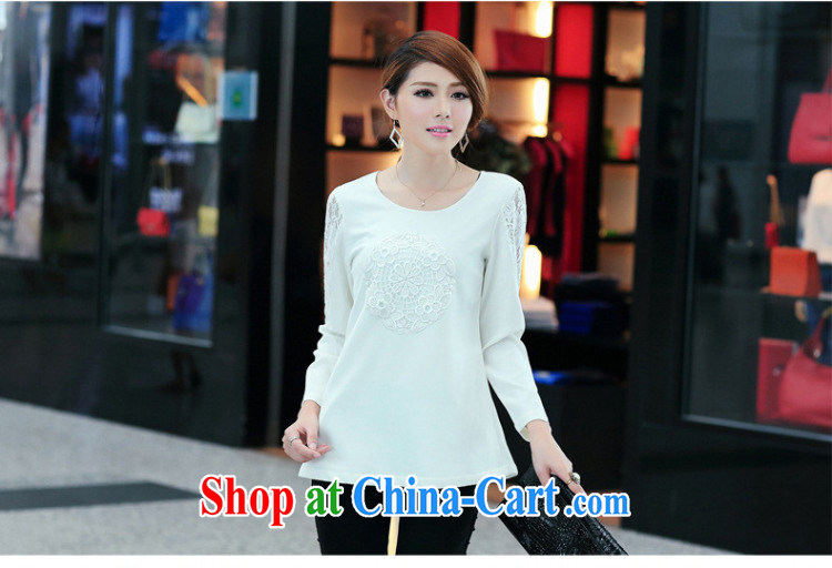 Kai Ting Connie 2015 spring new stylish thick MM graphics thin lace stitching check take T shirt T-shirt large, female white 5 XL for weight 180 - 200 Jack pictures, price, brand platters! Elections are good character, the national distribution, so why buy now enjoy more preferential! Health