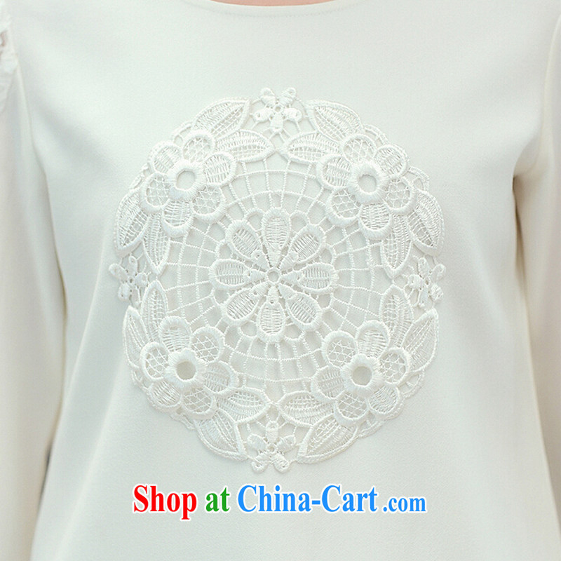 Kai Ting Connie 2015 spring new stylish thick MM graphics thin lace stitching check take T shirt T-shirt large, female white 5 XL for weight 180 - 200 jack, Kai Ting Ni (KAITINGNI), online shopping