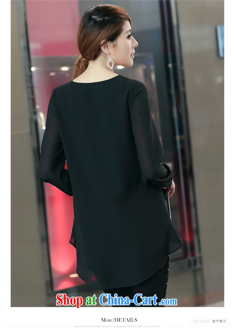 Kai Ting Connie 2015 spring new stylish thick MM Korean personality tick take loose T shirt T-shirt large, female black 5 XL for weight 180 - 200 Jack pictures, price, brand platters! Elections are good character, the national distribution, so why buy now enjoy more preferential! Health