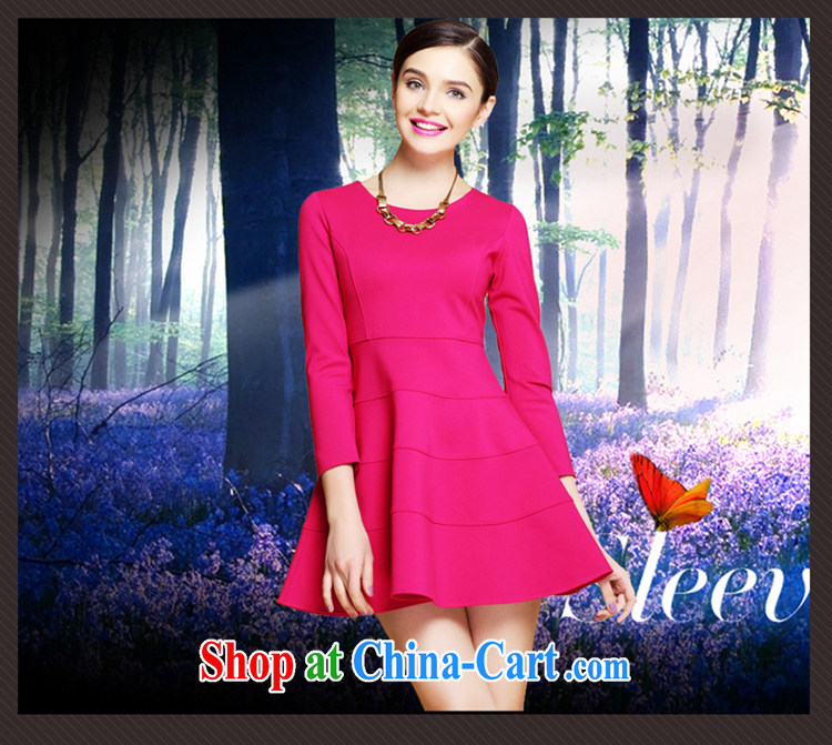 Beautiful followers fall 2014 new Europe and America, the largest number 7 cuffs loose video thin female high-end dresses female A Field dress the waist graphics thin the red XXXXL pictures, price, brand platters! Elections are good character, the national distribution, so why buy now enjoy more preferential! Health