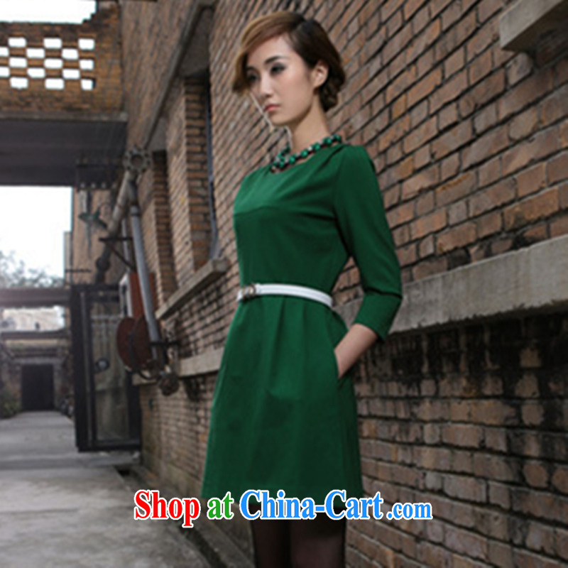 Beautiful believers spring 2015 new Europe and America, new high-end custom 7 of the cuff, dresses Cultivating Female green XXXXL, beautiful believers, shopping on the Internet