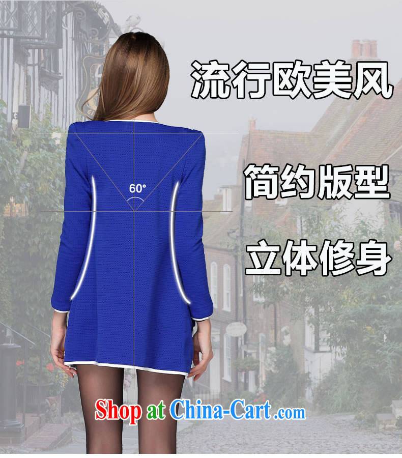 The silk, honey 2015 spring king, female fat MM graphics thin round-collar spell color relaxed, long wind jacket ZZ 3282 blue L (105 jack - 125 Jack through) pictures, price, brand platters! Elections are good character, the national distribution, so why buy now enjoy more preferential! Health