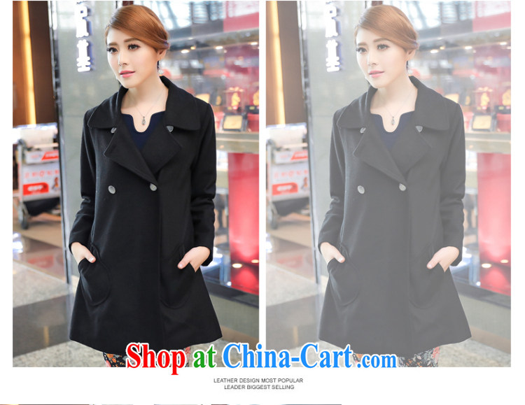 Morning would be 2015 spring New, and indeed increase, female fat mm stylish and simple roll collar, long pocket 100 ground wool is a large black 5 XL (suitable for 180 - 200 jack) pictures, price, brand platters! Elections are good character, the national distribution, so why buy now enjoy more preferential! Health