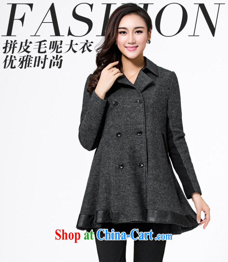 Colorful, larger female thick mm 2014 new gross spelling? leather embroidered jacket thick sister autumn A loaded 5517 gray 5 XL first spot is the picture, price, brand platters! Elections are good character, the national distribution, so why buy now enjoy more preferential! Health