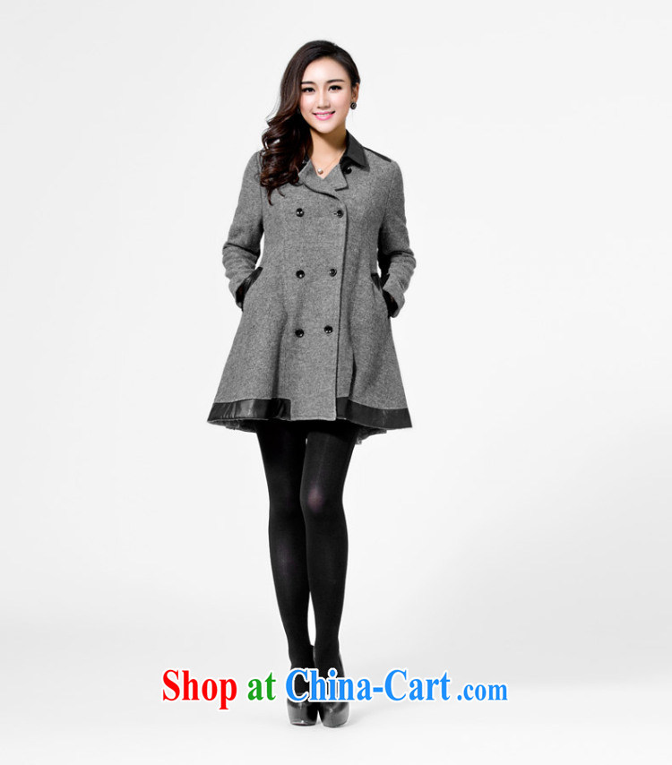 Colorful, larger female thick mm 2014 new gross spelling? leather embroidered jacket thick sister autumn A loaded 5517 gray 5 XL first spot is the picture, price, brand platters! Elections are good character, the national distribution, so why buy now enjoy more preferential! Health