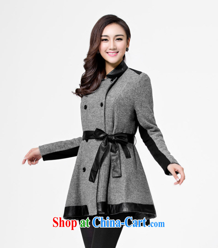 Colorful, larger female thick mm 2014 new gross spelling? leather embroidered jacket thick sister autumn A loaded 5517 gray 5 XL first spot is the picture, price, brand platters! Elections are good character, the national distribution, so why buy now enjoy more preferential! Health