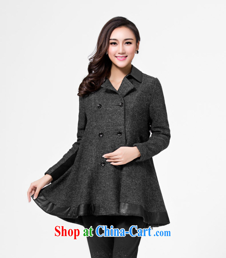 Colorful, larger female thick mm 2014 new gross spelling? leather embroidered jacket thick sister autumn A loaded 5517 gray 5 XL first spot is the picture, price, brand platters! Elections are good character, the national distribution, so why buy now enjoy more preferential! Health