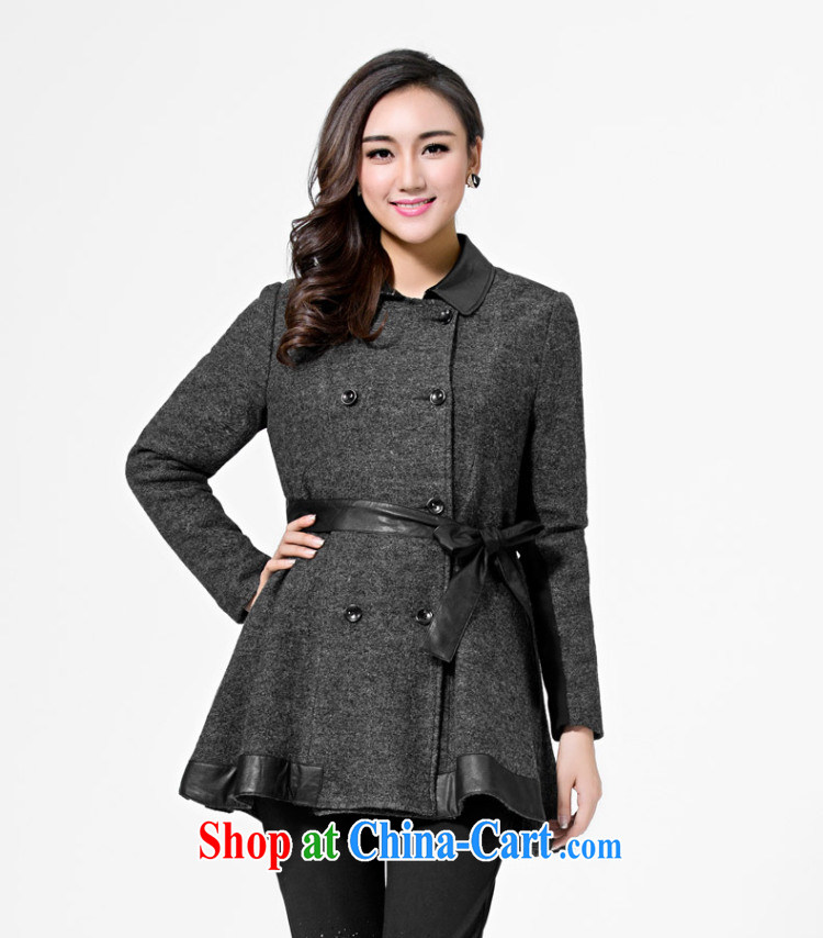 Colorful, larger female thick mm 2014 new gross spelling? leather embroidered jacket thick sister autumn A loaded 5517 gray 5 XL first spot is the picture, price, brand platters! Elections are good character, the national distribution, so why buy now enjoy more preferential! Health