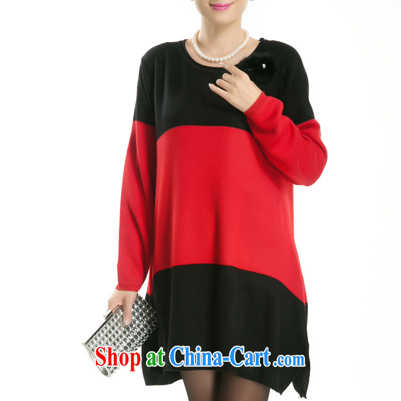 The line between a new round-collar spell color the code sweaters, long, large, female, solid wear sweaters 6421 - G red are code, sea routes, and, shopping on the Internet