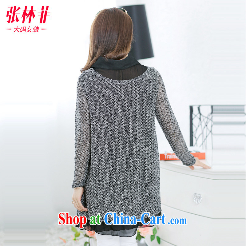 Zhang Lin , the fat XL thick mm spring new 2015 larger female thick sister knit-two-piece long-sleeved sweater, dark gray 3 XL recommendations 170 - 200 jack, Zhang Lin (ZHANGLINFEI), online shopping