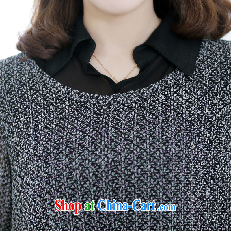 Zhang Lin , the fat XL thick mm spring new 2015 larger female thick sister knit-two-piece long-sleeved sweater, dark gray 3 XL recommendations 170 - 200 jack, Zhang Lin (ZHANGLINFEI), online shopping