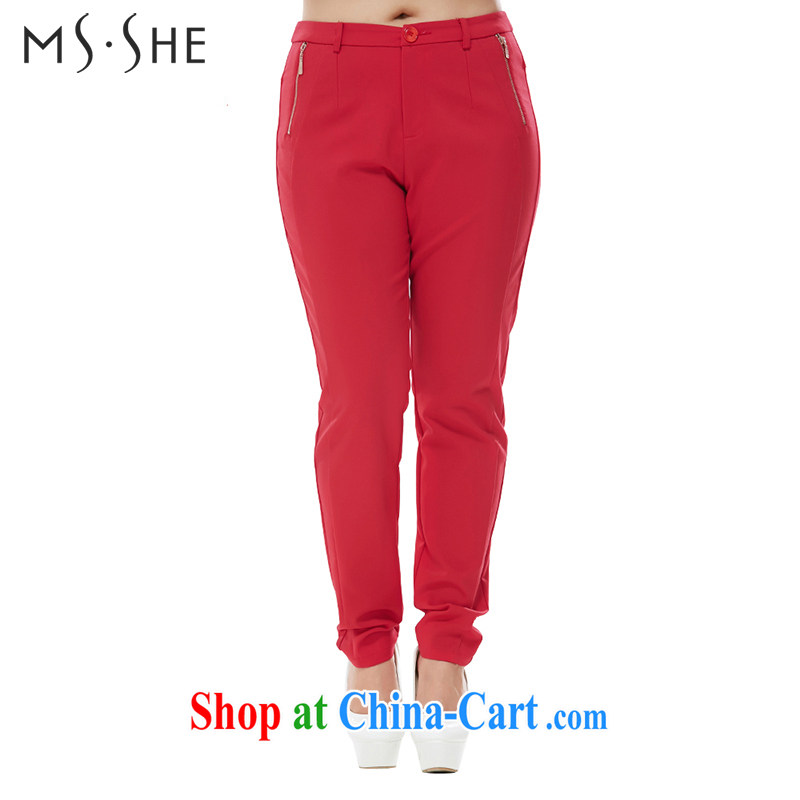 msshe XL women autumn 2014 the new thick mm commuter graphics thin solid casual pants 7586 maroon T 5, Susan Carroll, Ms Elsie Leung Chow (MSSHE), online shopping