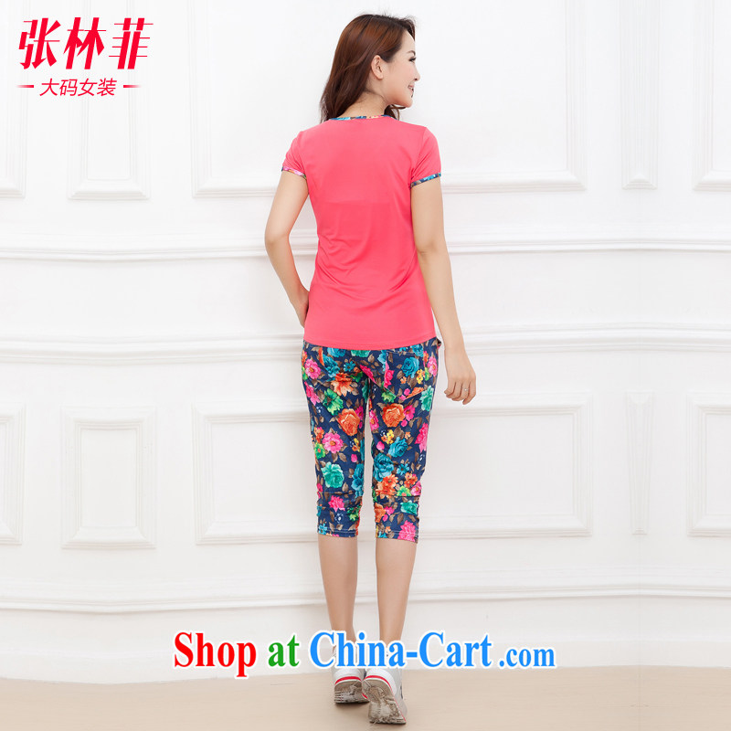 Zhang Lin , thick mm summer 2015 New, and indeed increase, female Korean thick sister King code Leisure package floral short-sleeved sport gray 3XL recommendations 160 - 180 jack, Zhang Lin (ZHANGLINFEI), online shopping