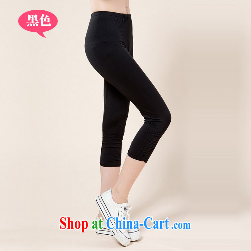 Zhang Lin , thick mm summer 2015 and indeed increase, female Korean thick sister graphics thin 77 solid black pants 4 XL recommendations 180 - 200 jack