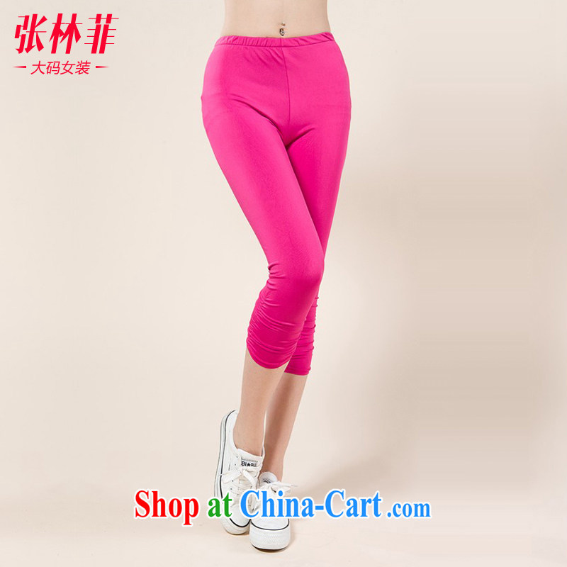 Zhang Lin , thick mm summer 2015 and indeed increase, female Korean thick sister graphics thin 77 solid black pants 4 XL recommendations 180 - 200 jack, Zhang Lin (ZHANGLINFEI), shopping on the Internet