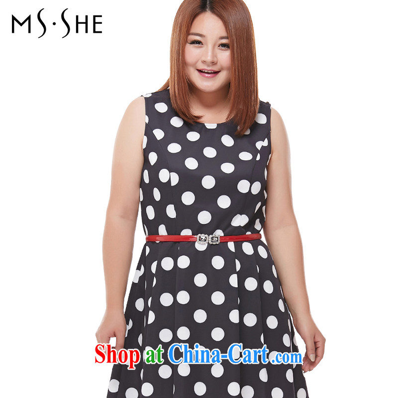 MSSHE XL ladies' 2014 new autumn and replace with black-and-white wave point dot sleeveless vest skirt shaggy skirts 7470. Point 3 XL, Susan Carroll, Ms Elsie Leung Chow (MSSHE), shopping on the Internet