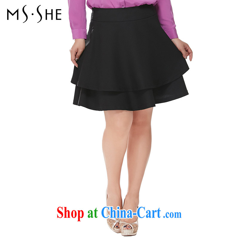 MsShe XL female body skirt 2015 new shaggy skirts Solid Color lady cake skirt XL skirts skirt body 6856 black T 6, Susan Carroll, Ms Elsie Leung Chow (MSSHE), online shopping